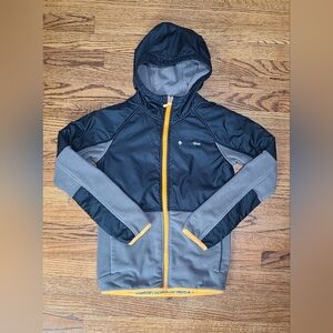 Columbia Boys Omni Heat Full Zip Hybrid Fleece Jacket  Size M (10/12) Black Grey
